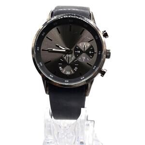Aldo Men Watch Classic Casual Style Black Rubber Band Large Display Watch Only